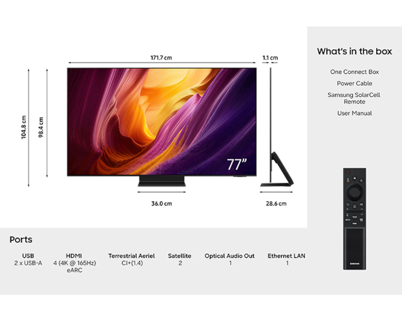 SAMSUNG || 77" || OLED || S95H || Glare-Free || 4K Vision AI Smart TV ||