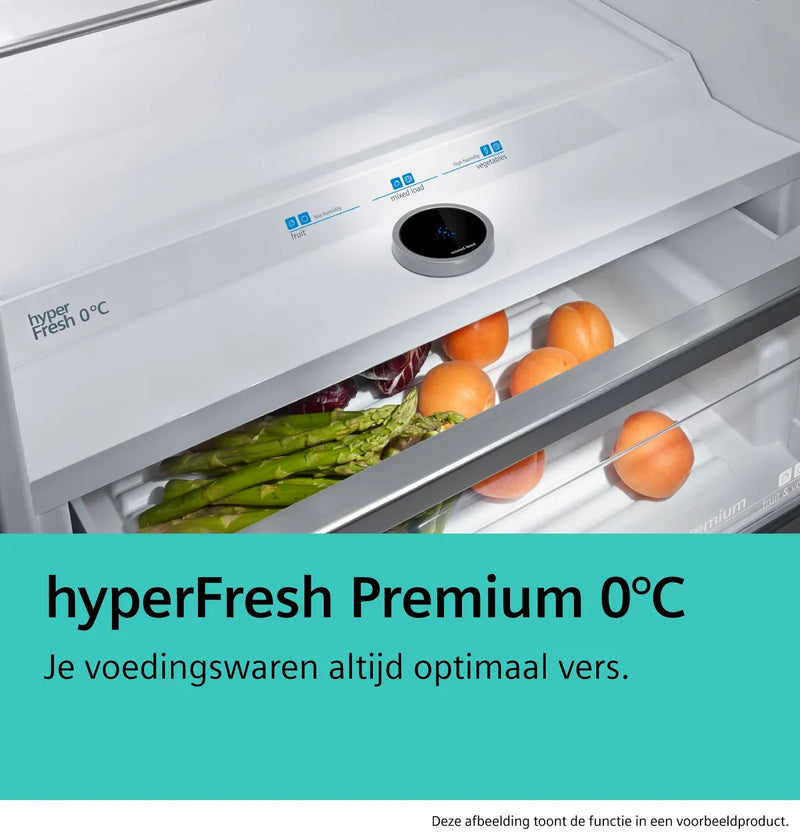 Technische gegevenssticker van de Siemens iQ700 KI41FADD0 inbouw koelkast