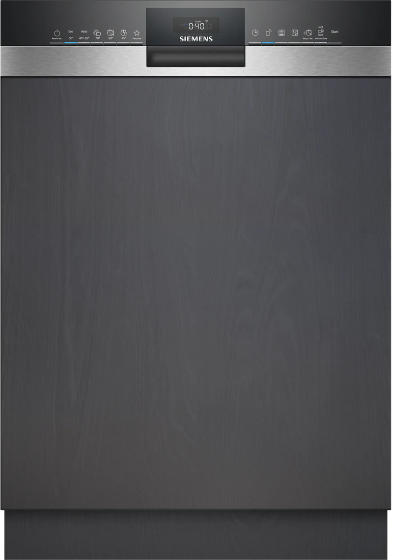 Zijaanzicht van de Siemens SN53ES22AE vaatwasser met geopende deur