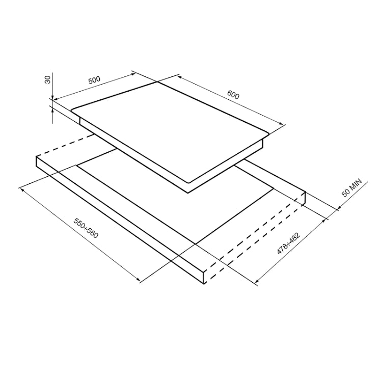 SMEG SR764PO Cortina 60cm gaskookplaat strak ingebouwd in het keukenwerkblad